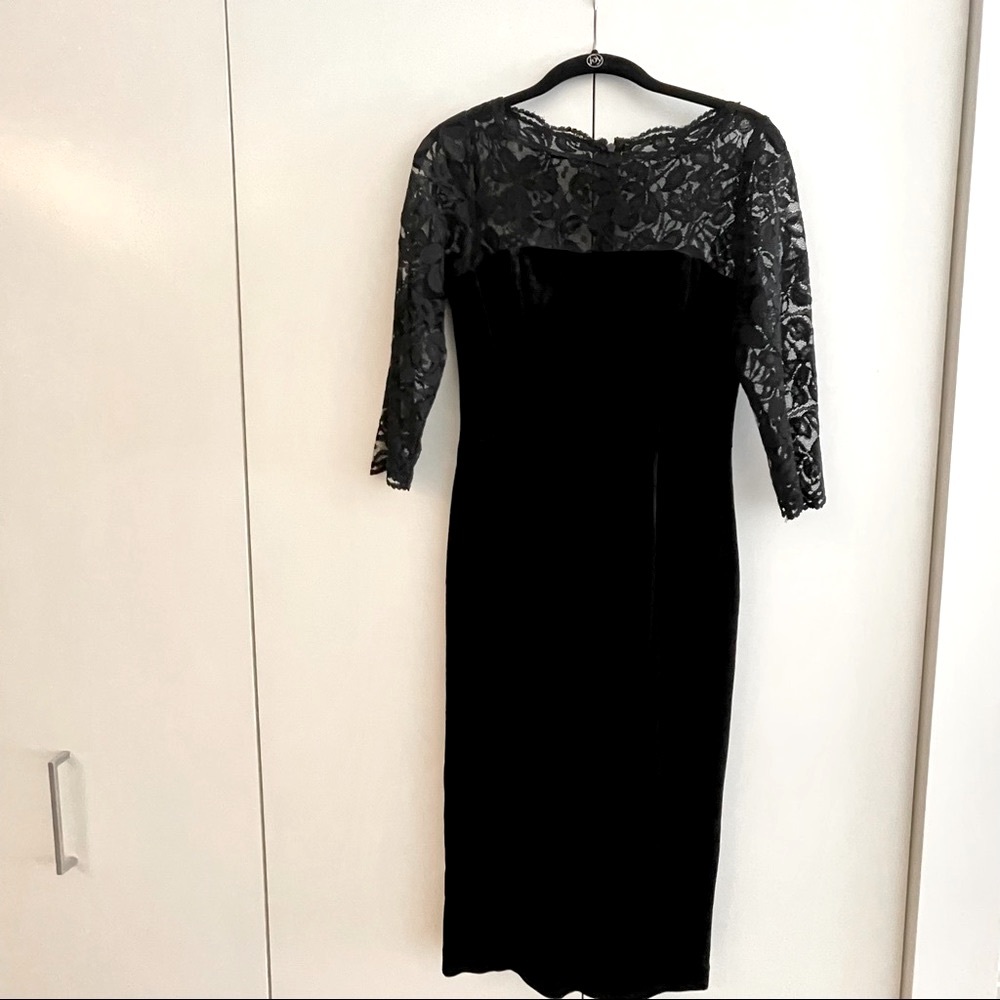 Eliza J black velvet lace dress (knee length)